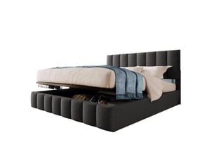 Lit coffre 140x200 cm REDOM coloris gris