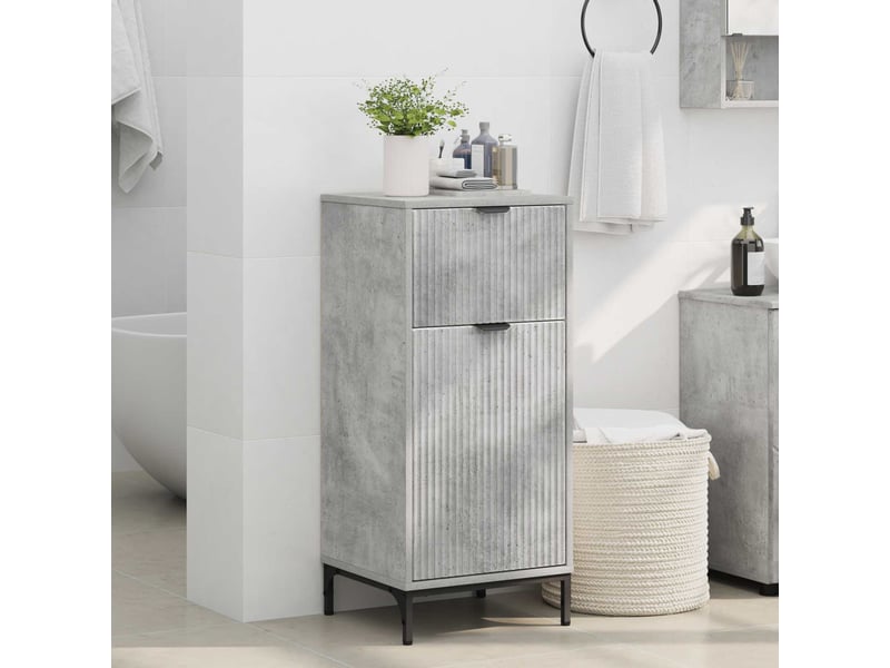  Cabinet de salle de bain, armoire salle de bain gris béton 39,5 x 36 x 88 cm cf65366  - Conforama D