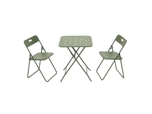 Salon de jardin pliant,60x60x73 cm,3 pièces avec table,acier,vert