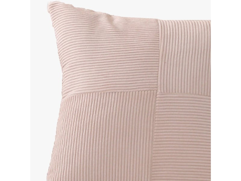  Coussin carré en tissu côtelé beige 45x45 cm  - Conforama C
