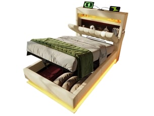 Lit coffre 90x200 cm HAUSS SPOLE   coloris beige