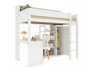 Lit mezzanine 90x200 cm VIVRYN coloris blanc