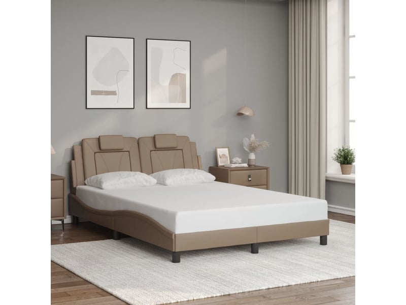 Lit double- lit adulte - cadre de lit viana avec led sans matelas cappuccino 120x200 cm - Conforama C