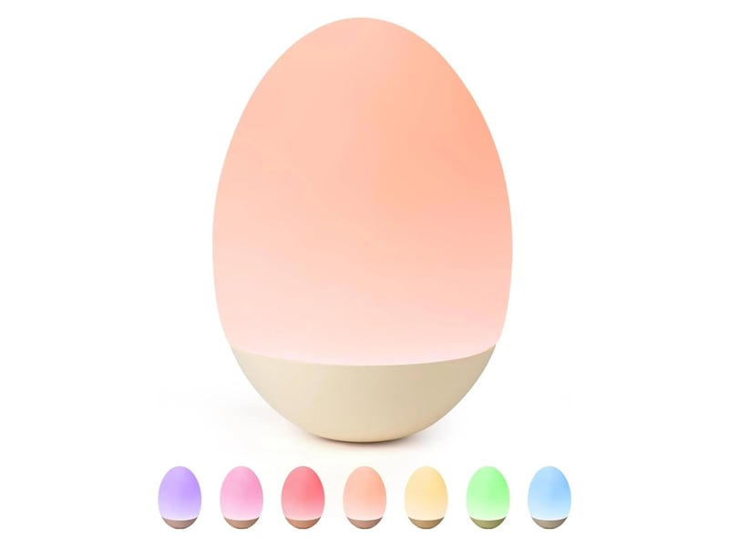 Veilleuse œuf pour bébé, rechargeable, tactile, dimmable, lumière chaude et rgb, pour chambre d’enfant et nuit - Conforama A