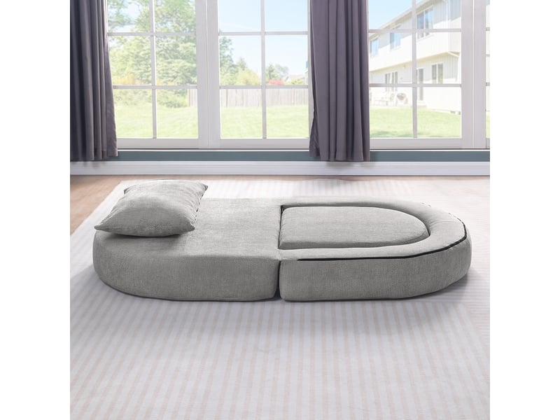  Canapé modulable convertible lit gris chenille - canapé pliable salon chambre moderne design minimaliste compact  - Conforama B