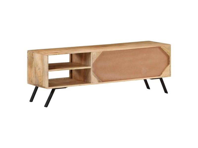  Meuble tv - banc tv - meuble de rangement 110x30x40 cm bois massif de manguier  - Conforama C