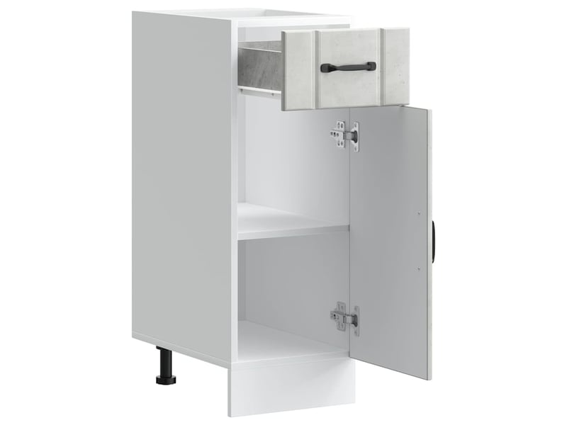 Meuble de rangement, armoire de cuisine lucca gris béton bois ingénierie shl2549 - Conforama E