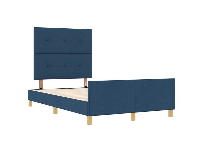  Lit double- lit adulte -  cadre de lit avec tête de lit bleu 120 x 190 cm tissu  - Conforama D