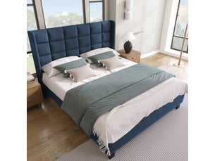 Lit 2 places 140x200 cm CRAVDOM   coloris bleu
