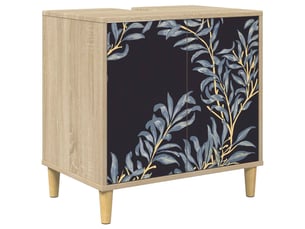 Armoire de salle de bain, meuble de rangement dokkum sonoma 60x40x60 cm