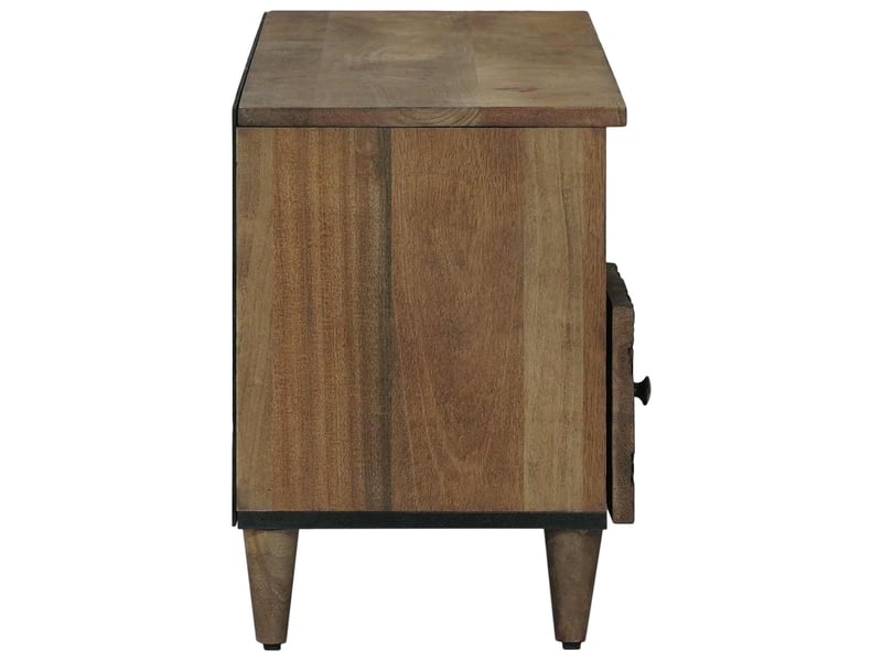  Meuble tv - banc tv - meuble de rangement marron 100 x 33,5 x 46 cm bois de mangue massif  - Conforama D