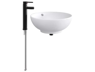 Lavabo de salle de bain avec robinet et drain noir mat shl1634