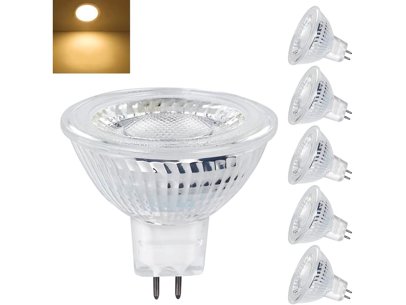  6 ampoules gu5.3 5w 2700k 12v 350lm  - Conforama A