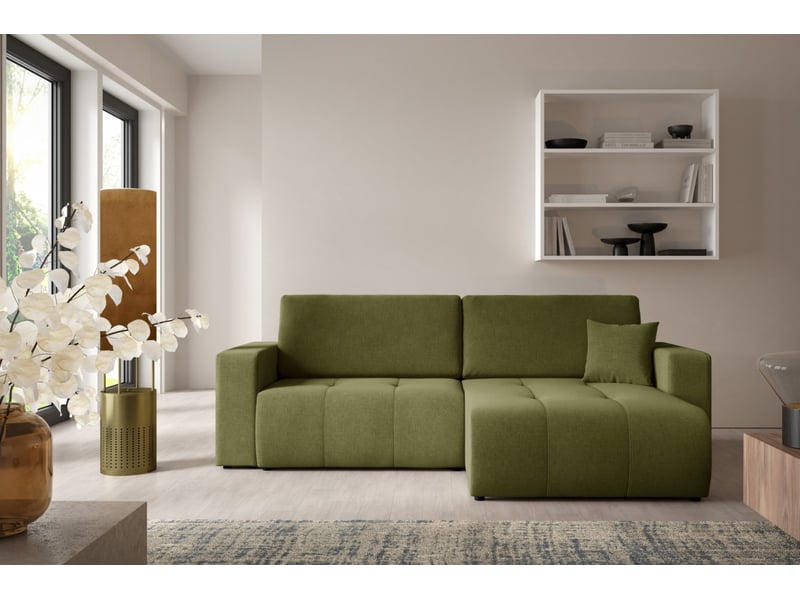  Canapé d'angle convertible molinio l vert olive  - Conforama B