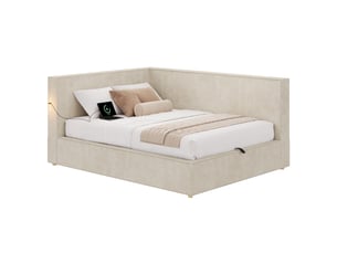 Lit coffre 140x190 cm LEYTN coloris beige