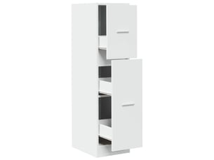 Meuble de rangement, armoire d'apothicaire blanc 30x41x118 cm bois d'ingénierie