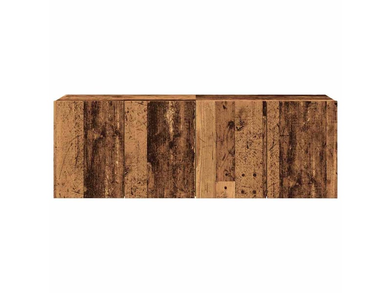  Lot de 2 meuble tv mural, meuble tv suspendu vieux bois 60x30x41 cm  - Conforama E