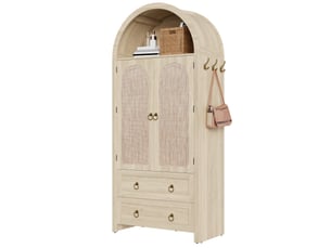 Buffet 2 porte(s) 2 tiroir(s) - 80 cm coloris naturel