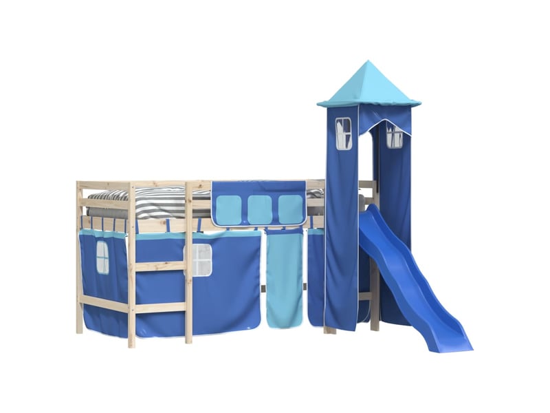  Rideaux pour lit mezzanine avec tour bleu polyester cf44929  - Conforama D