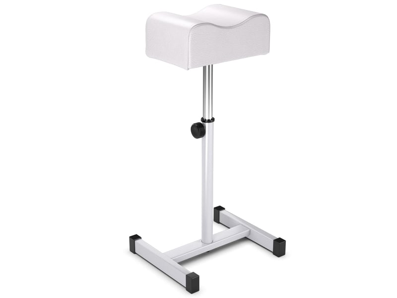  Repose-pied pédicure réglable 45-65 cm confort optimal usage salon design moderne en acier blanc 20_0017632  - Conforama A