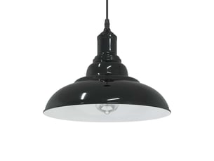 Lampe suspendue, suspension luminaire réglable hauteur e27 noir brillant ø 31cm métal