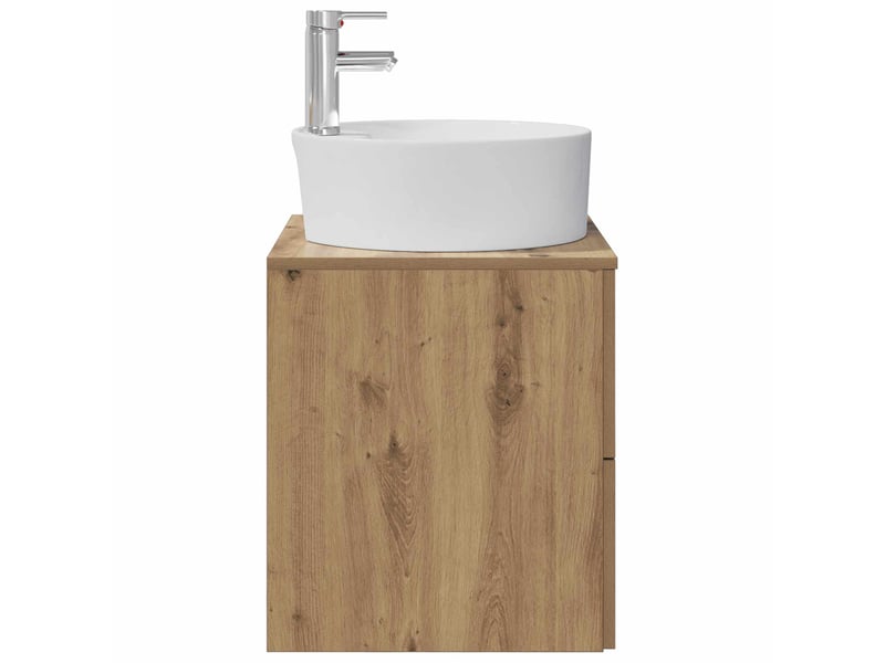  Vanité de lavabo mural, meuble de rangement chêne artisanal 49.5x44.5x65 cm shl2078  - Conforama D