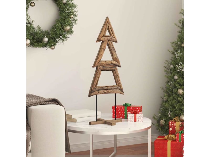  Sapin de noël, arbre de noël marron 90 cm bois de teck solide  - Conforama D
