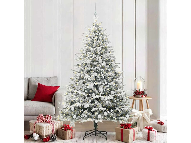 Sapin de noël, arbre de noël artificiel pré-éclairé avec ensemble de boules shl692 - Conforama B