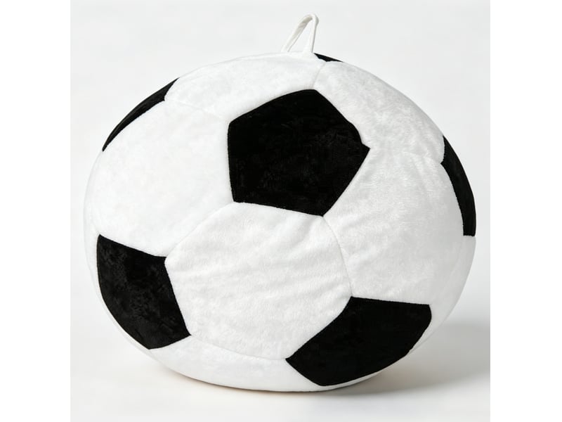  Pouf ballon de football 130x90 cm grand format blanc et noir  - Conforama A