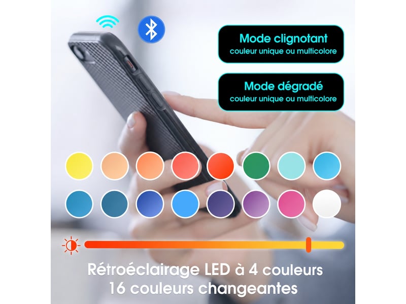  Table basse noire brillante réglable en hauteur avec plateau en verre trempé et led, 100 x 50 cm  - Conforama E
