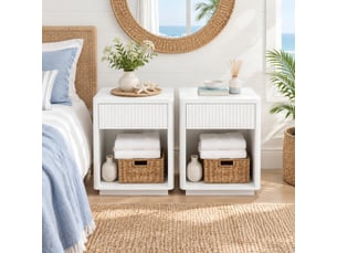 Lot de 2 tables de chevet,55x40x63,5 cm,tiroir et niche,mdf,blanc
