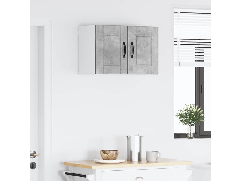  Meuble mural de cuisine | armoire de cuisine 2 pcs gris béton bois d'ingénierie shl1577  - Conforama D