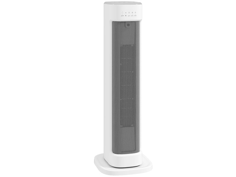  Chauffage d'appoint céramique ptc, radiateur électrique 2000 w avec thermostat réglable, minuterie, 21x19,7x61cm, blanc  - Conforama A