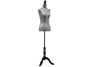 Mannequin de couture ajustable 130-168 cm avec trépied en bois pour la photographie de mode et la présentation de vêtements - gris