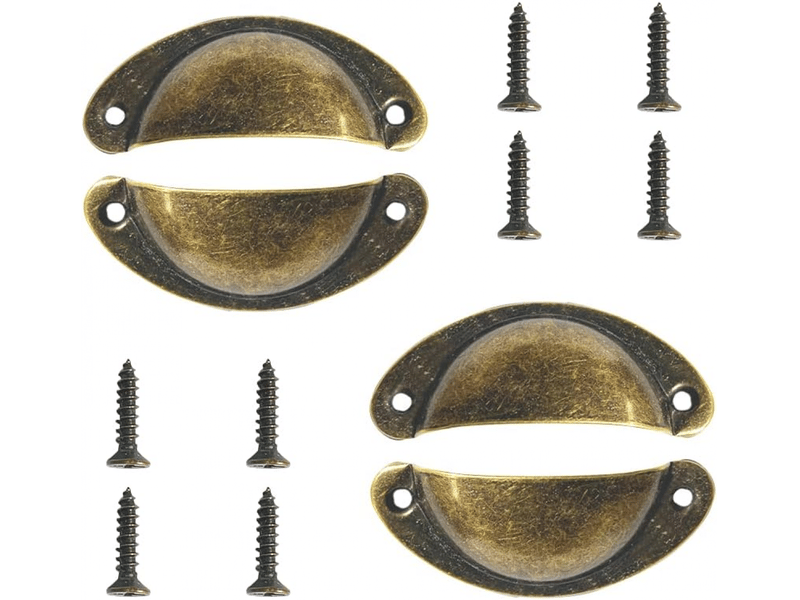  Tirateur à coquille (couleur bronze), 4 unités, style rétro, pour tiroir, meuble ou armoire.  - Conforama A