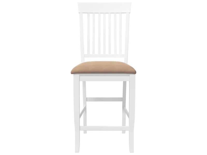 Lot de 2 tabouret de bar avec coussins en bois massif blanc et caoutchouc shl72679  - Conforama E