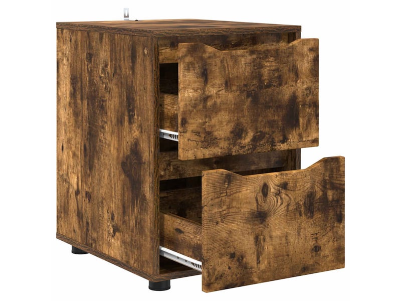  Armoire de rangement, commode de rangement 40 x 48 x 57 cm bois d'ingénierie shl9455  - Conforama E