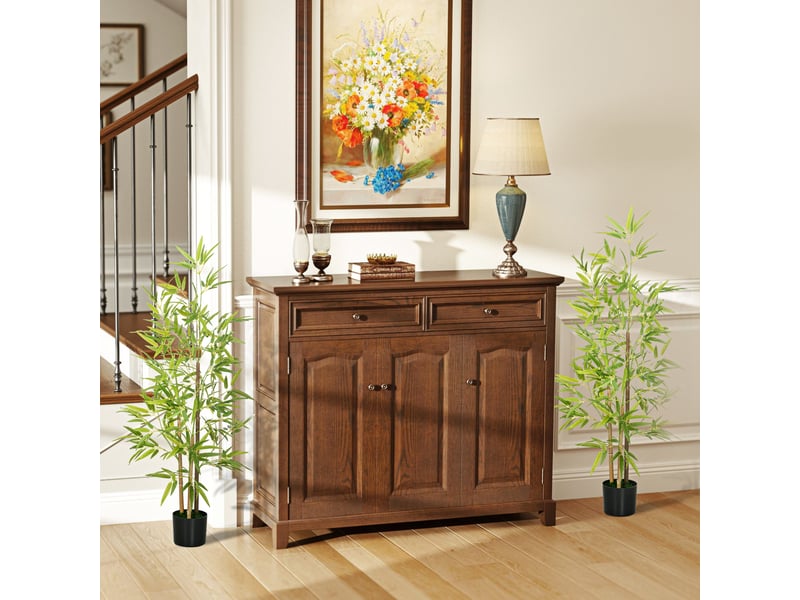  Plantes de bambou artificielles avec 498 feuilles pour la décoration du salon ou du bureau, ø15 x 120 cm, vertes  - Conforama D