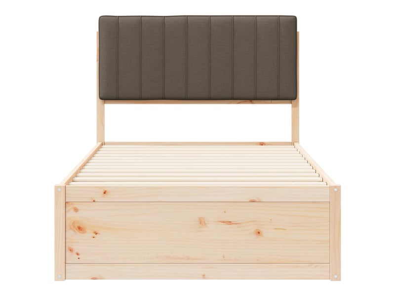  Lit simple- lit adulte -  cadre de lit avec tête de lit rembourrée taupe 100 x 200 cm  - Conforama D