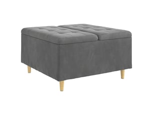Ottoman, repose pied salon avec rangement gris foncé 80x80x45 cm velours