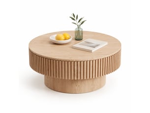 Table basse rond(e) coloris naturel LPOSPI  - 75 cmx75 cm