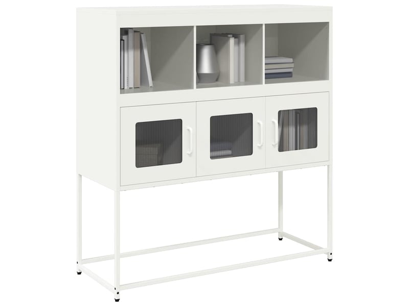  Buffet - bahut - meuble de rangement blanc 100,5x39x107 cm acier laminé à froid  - Conforama B