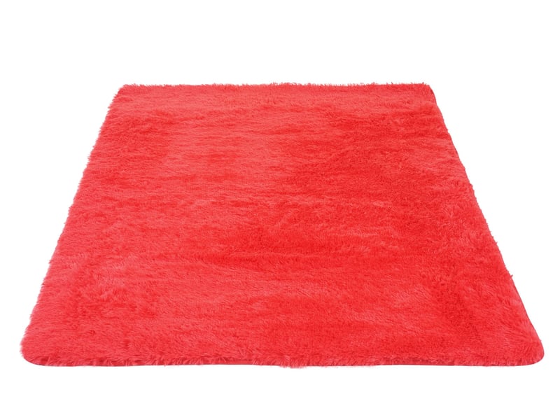  Tapis hwc-f69, shaggy, épais, poil long, tissutextile, cotonneux, doux, 200x140cm - rouge  - Conforama C
