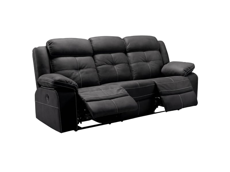  Canapé 3 places relax électrique tissu aspect peau gris - adolis ADOLIS - Conforama C