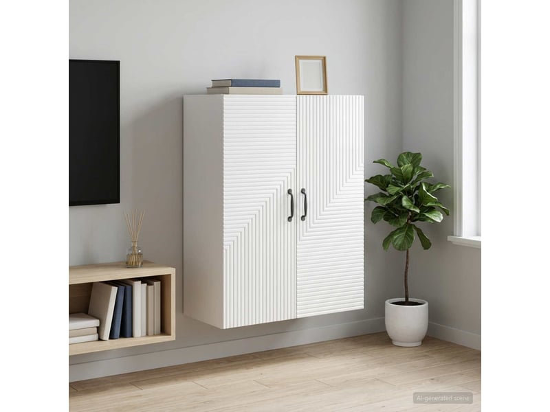  Armoire murale salon, meuble de rangement blanc brillant 66 x 34,5 x 90 cm shl3513  - Conforama B