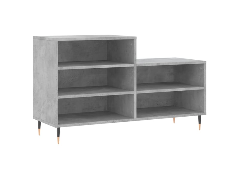  Meuble à chaussure, armoire à chaussures gris béton 102x36x60 cm bois d'ingénierie shl4250  - Conforama A