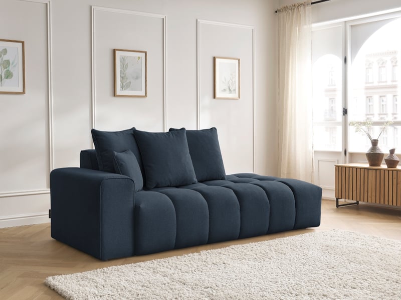  Bobochic canapé droit fixe mont-blanc tissu chiné bleu foncé  accoudoir gauche MONT-BLANC - Conforama D
