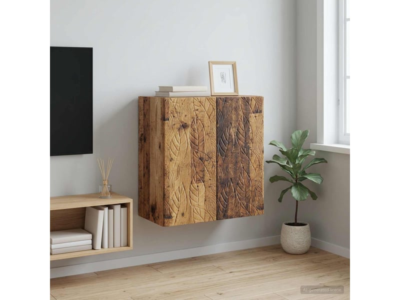  Armoire murale salon, meuble de rangement 59x31x60cm bois d'ingénierie bois ancien shl7764  - Conforama B