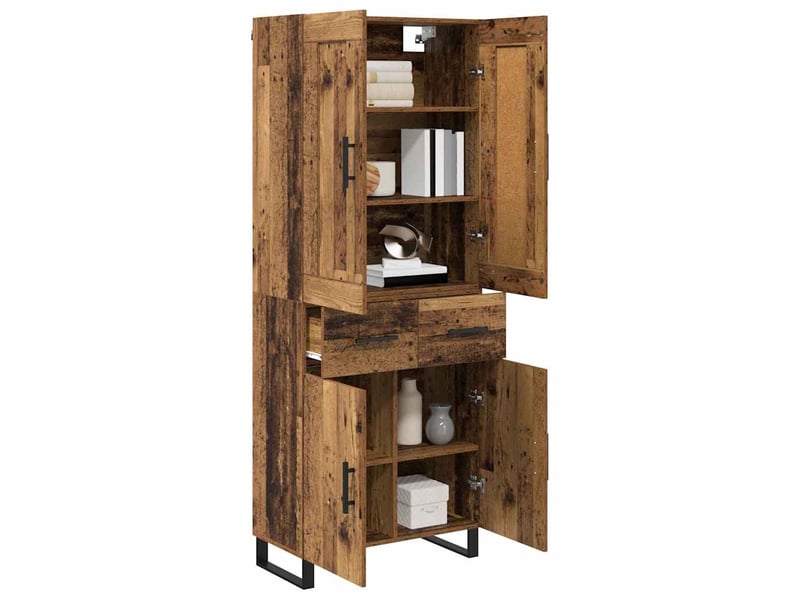  Haut armoire, armoire de rangement bois ancien 69,5x34x180 cm shl80443  - Conforama C