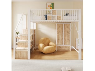 Lit mezzanine 140x200 cm VIVRYN coloris blanc